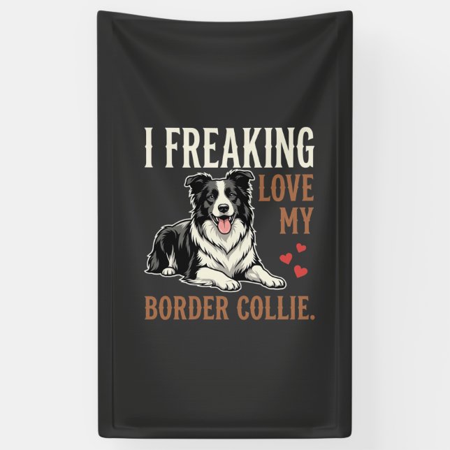 Lona Perro Divertido Border Collie Amor (Vertical)