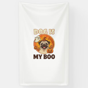 Lona Perro Es Boo Pug Halloween Fantasma Calabaza