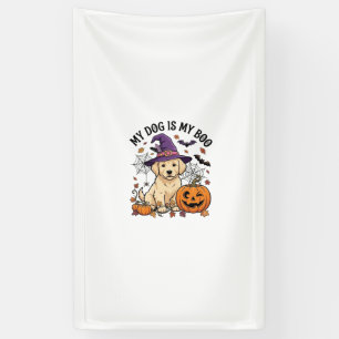 Lona Perro Es Bruja De Halloween Cachorro Calabaza_1