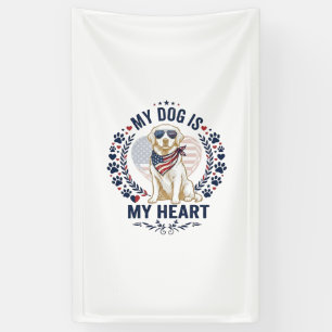 Lona Perro Es Corazón Bandera Americana Gafas de sol_1