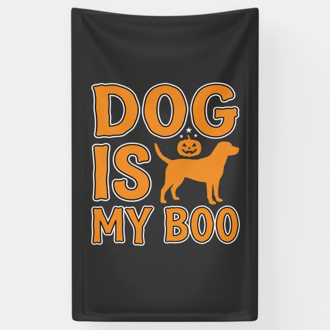 Lona Perro Es Mi Boo Halloween Perro (Vertical)