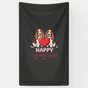 Lona Perro Floral de San Valentín Basset Hound