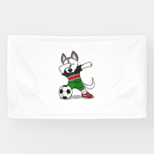 Lona Perro Husky Divertido Bailando Dab en Kenia Fútbol