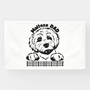 Lona Perro maltés de diseño blanco y negro