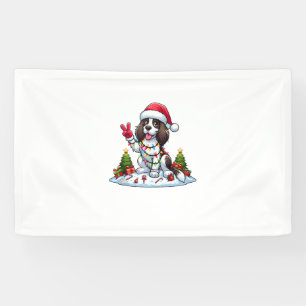 Lona Perro Navidad español de la Mano de la Paz Springe