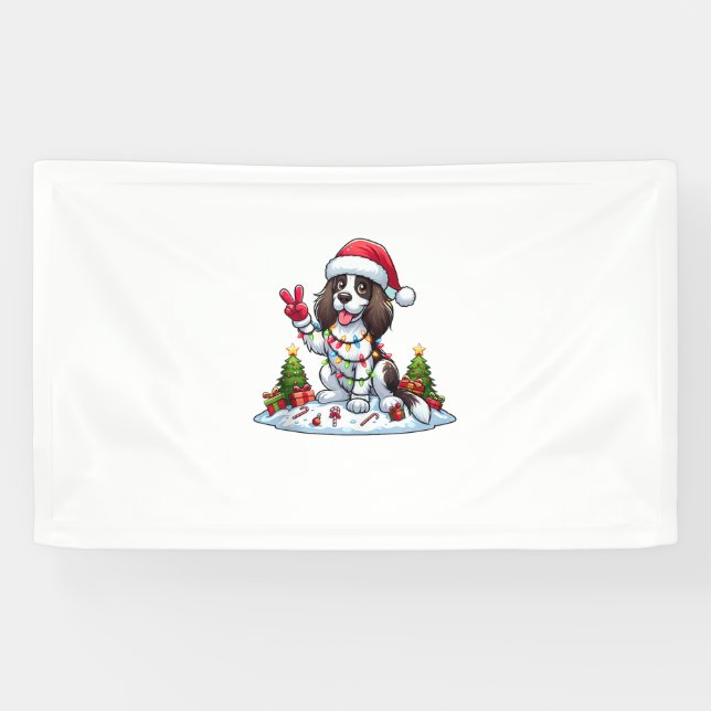 Lona Perro Navidad español de la Mano de la Paz Springe (Horizontal)