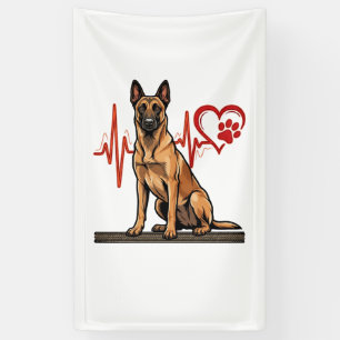 Lona Perro pastor belga latido de corazón pata corazón