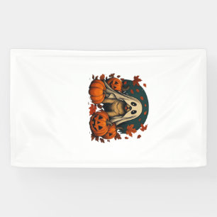Lona Perro Pug Adorable Con Calabazas Otoño Halloween C