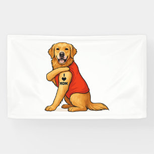 Lona Perro retriever dorado divertido Amo a mamá tatuaj
