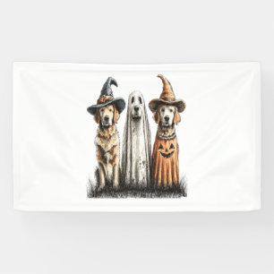 Lona Perro Retriever Dorado Fantasma de Halloween