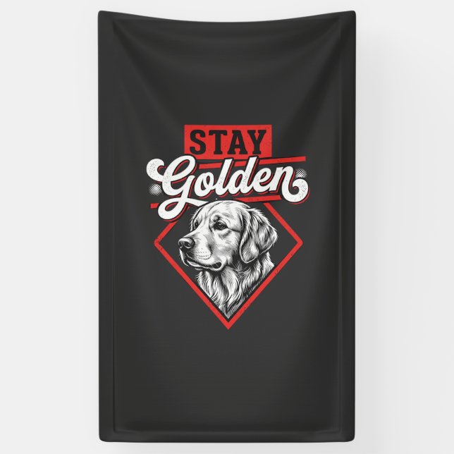 Lona perro retriever dorado Golden Stay (Vertical)