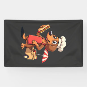 Lona Perro salchicha divertido sándwich de salchicha pe