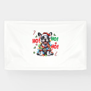 Lona Perro salchicha francés divertido HO HO HO sombrer