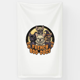 Lona Perros franceses Boo Halloween diseño de Bulldog f