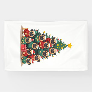 Lona Perros Pugs árbol de Navidad Navidades lindas (2)