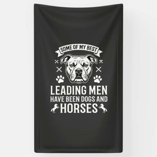 Lona Perros y caballos liderando hombres (Vertical)