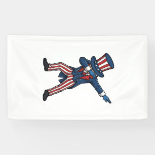 Lona Personaje Patriótico Dabbing Diseño Vector Vintage