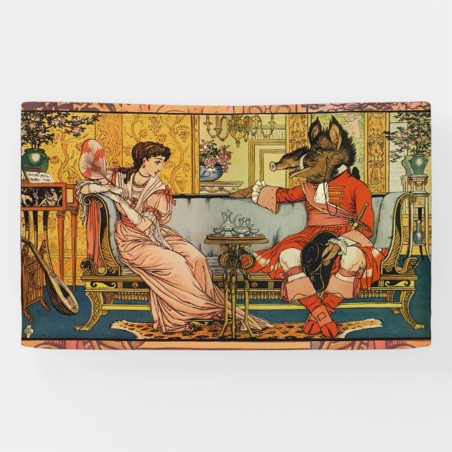 Lona Personajes de cuento de hadas clásicas de la besti (Horizontal)