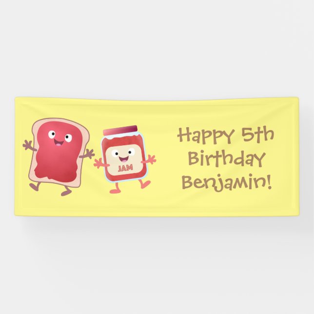 Lona Personajes divertidos de la caricatura sobre pan y (Horizontal)