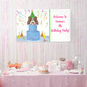 Lona Personalice el cumpleaños Cavalier King Charles Ca