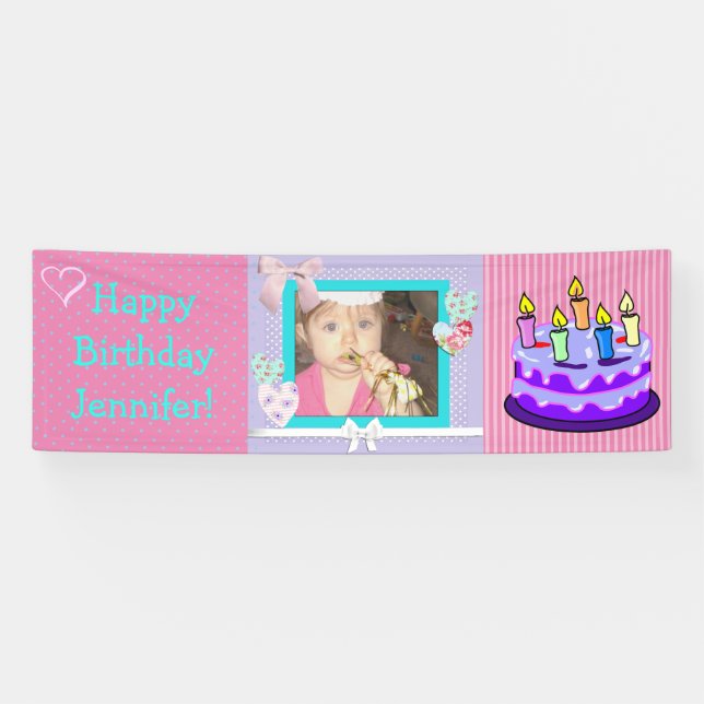 Lona Personalice este cartel de Chica de cumpleaños ros (Horizontal)