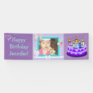 Lona Personaliza este cartel de Chica de cumpleaños mor