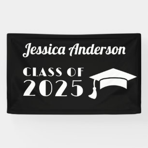 Lona Personaliza Graduación en Blanco y Negro