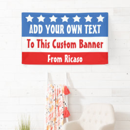 Lona PERSONALIZABLE azul blanco rojo de las elecciones 