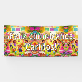 Lona ¡personalizable Feliz cumpleaños! Fiesta mexicana