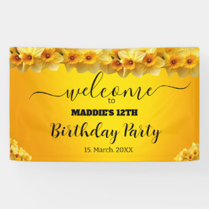 Lona Personalizable Marcha de Daffodil Cumpleaños Flor