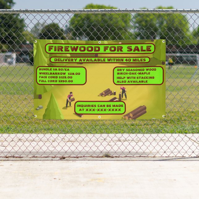 Lona Personalización De Leña Detallada Para El Negocio  (In situ)