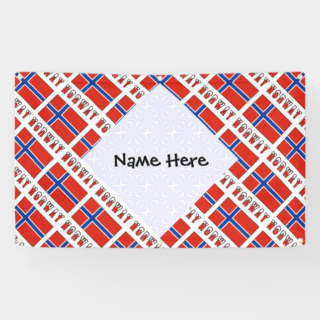 Lona Personalización negra con barniz de bandera norueg (Horizontal)