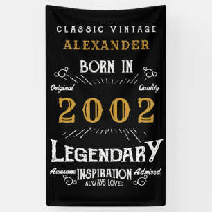 Lona Personalizado 2002 21er cumpleaños Añadir nombre l