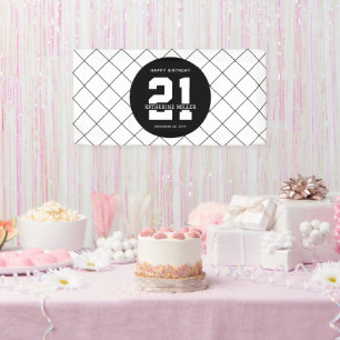 Lona Personalizado 21º cumpleaños Moderno y elegante