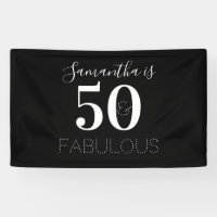 Personalizado 50 y fabuloso cumpleaños blanco negr