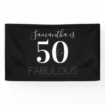 Personalizado 50 y fabuloso cumpleaños blanco negr