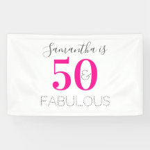 Personalizado 50 y fabuloso cumpleaños Hot Pink