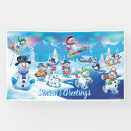 Lona Personalizado 5' x 3' Navidades escena de nieve en