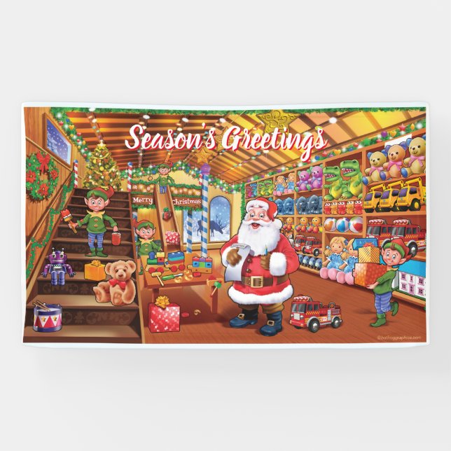Lona Personalizado 5' x 3' Navidades vinilo Banner Sant (Horizontal)