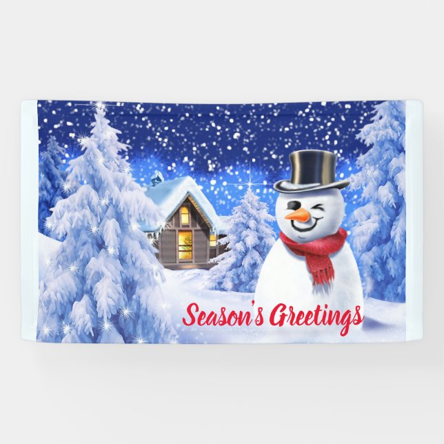 Lona Personalizado 5' x 3' Navidades vinyl Banner Escen (Horizontal)