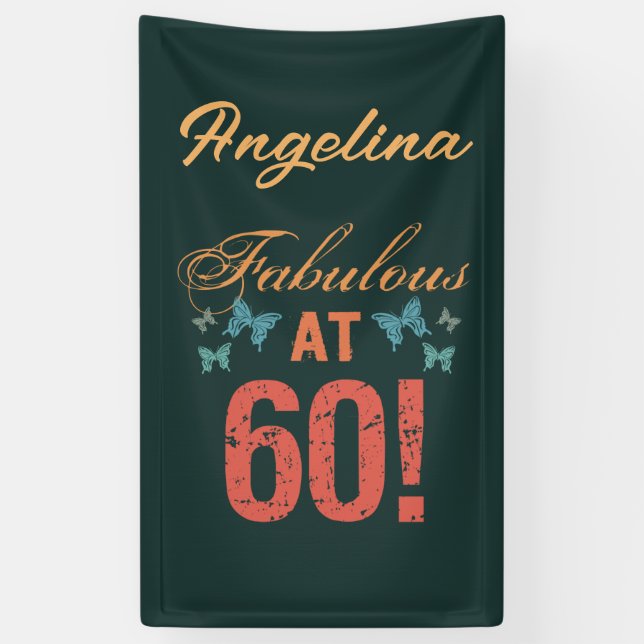 Lona Personalizado 60.º cumpleaños fabuloso (Vertical)