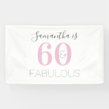 Personalizado 60 y fabuloso cumpleaños rosa modern