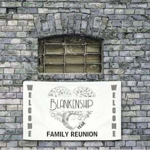 Lona Personalizado Árbol de arte del corazón Plata blan