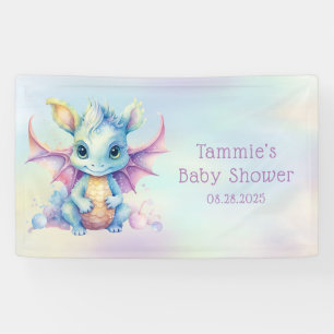 Lona Personalizado Baby Shower del Chica Pastel Cute Dr