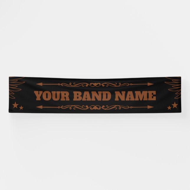 Lona Personalizado Banda Merch Country Western Rock Gig (Horizontal)