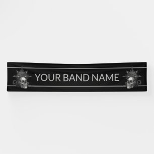 Lona Personalizado Banda Merch Skull Metalizado Espectá
