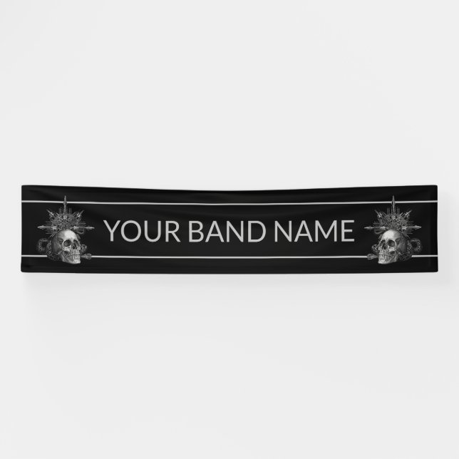 Lona Personalizado Banda Merch Skull Metalizado Espectá (Horizontal)