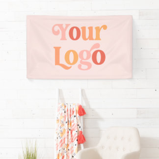 Lona Personalizado Business Company Logo Rubor Pink Sho