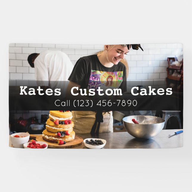 Lona Personalizado Cake Baker Business (Horizontal)
