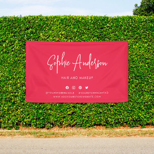 Lona Personalizado Color Moderno Script Social Media Ma